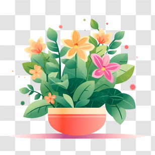 Flower Pot - Potted Flowering Plant Illustration Transparent PNG