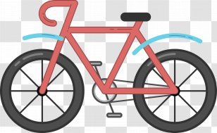 Bicycle Pedal Wheel Tire Frame - Red Cartoon Bike Transparent PNG
