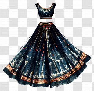 Ghagra - Elegant Traditional Dress Transparent PNG