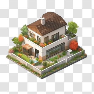 House - Modern House With Beautiful Landscaped Garden Transparent PNG