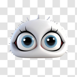 Emoji Face - Adorable White Creature With Big Eyes Transparent PNG
