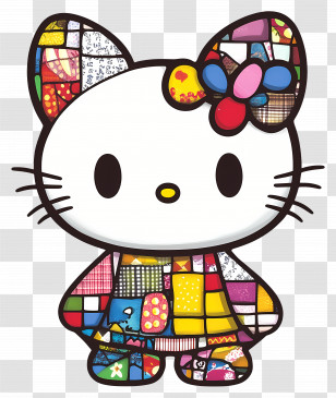 Hello Kitty - Patchwork Cat Cartoon Character Transparent PNG