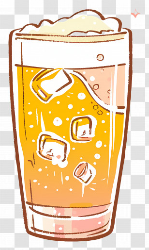 Ice Cold Beer - Refreshing Glass Of Beer With Ice Cubes Transparent PNG