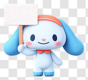 Cinnamoroll Holding Placard - Dog Character With Sign Transparent PNG