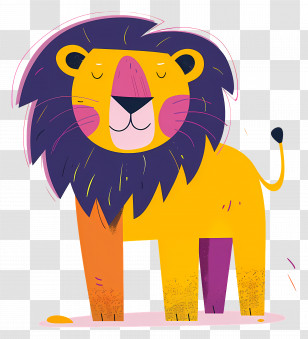 Cartoon Lion - Cute Cartoon Lion Transparent PNG
