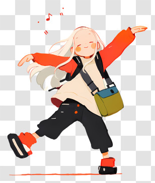Animated Girl - Joyful Dancing Girl Transparent PNG
