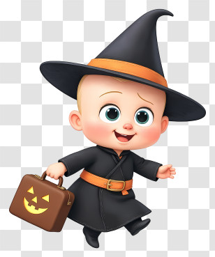 Halloween Boss Baby - Baby Witch Costume Transparent PNG