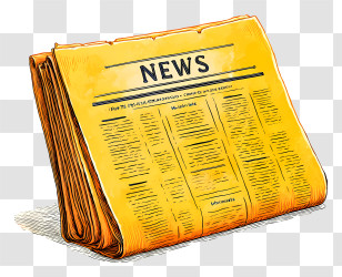 Yellowed Paper With Headlines - Yellow Newspaper For Daily News Transparent PNG