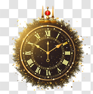 Gold Watch - Elegant Festive Clock Transparent PNG