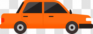 Cartoon Car - Orange Car Side View Illustration Transparent PNG