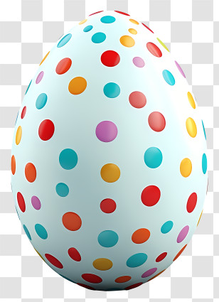 Easter Egg - Colorful Polka Dot Egg Illustration Transparent PNG