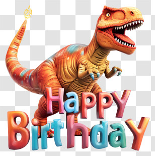 Dinosaur - Happy Birthday Dinosaur Card Transparent PNG