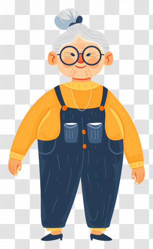 Old Woman - Cute Elderly Woman With Glasses Transparent PNG
