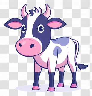 Cow - Cute Cartoon Cow Illustration Transparent PNG