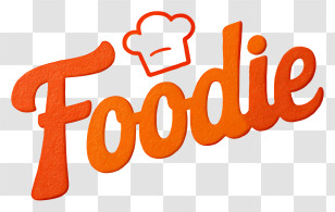 Foodie Logo - Foodie Orange Script Logo Transparent PNG