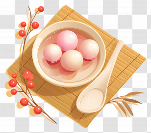 Dongzhi - Traditional Bowl Of Tangyuan For Lunar New Year Transparent PNG