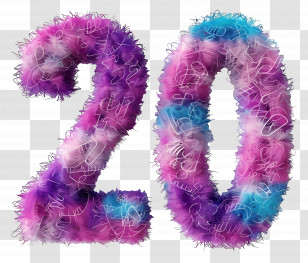 Number 20 - Colorful Number 20 Transparent PNG