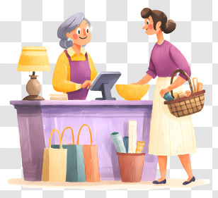 Home Goods Checkout Scene - Customer Checking Out At Store Transparent PNG
