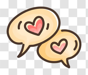 Conversation Hearts - Speech Bubbles With Heart Symbols Transparent PNG