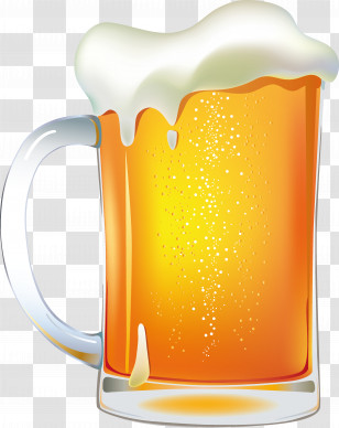 Beer - Beer Mug With Frothy Foam Illustration Transparent PNG
