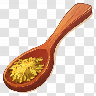 Wooden Spoon - Wooden Spoon Filled With Seeds Transparent PNG