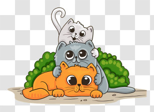 Cute Kitten - Three Cute Cats Together Transparent PNG