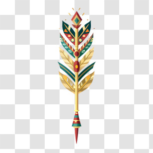 Indian Arrow - Decorative Colorful Arrow With Tribal Details Transparent PNG