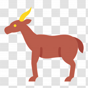 Gazelle - Brown Goat With Horns Transparent PNG