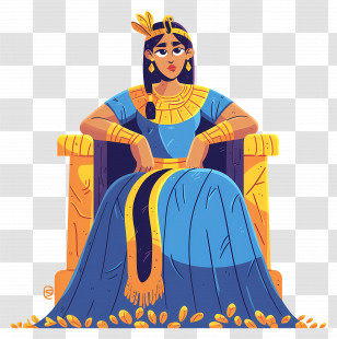 Egyptian Queen - Queen Sitting On A Throne Transparent PNG