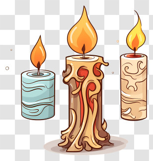 Colored Candles - Artistic Decorative Candles Transparent PNG