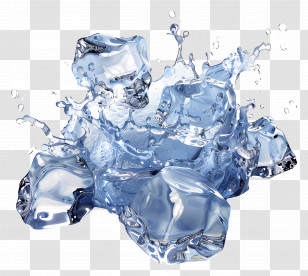 Ice Splash Water - Refreshing Ice Cubes Transparent PNG
