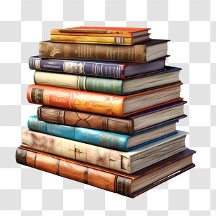 Stack Of Books - Stack Of Vintage Hardcover Books Transparent PNG
