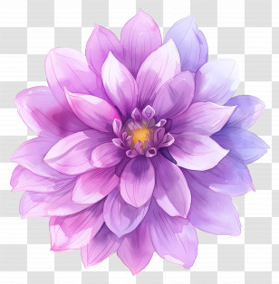 Dahlia Flower - Purple Dahlia Flower In Bloom Transparent PNG