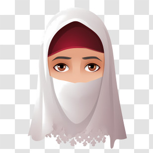 Woman With Veil
 - Illustration Of Woman In White Hijab Transparent PNG