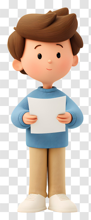Schoolboy Reading Task Report - Boy Holding Paper Transparent PNG