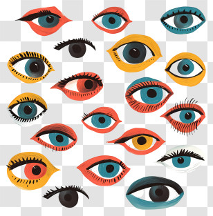 Googly Eyes - Collection Of Creative And Colorful Illustrated Eyes Transparent PNG