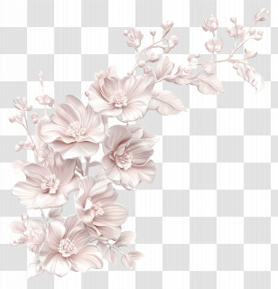 Wedding Line - Delicate White Floral Arrangement Illustration Transparent PNG