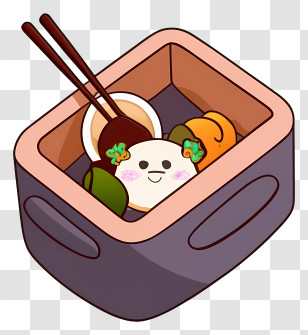 Food Container - Cute Bento Box With Chopsticks Transparent PNG