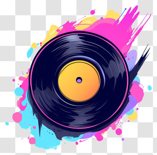 Vinyl Record - Colorful Vinyl Record Art Transparent PNG