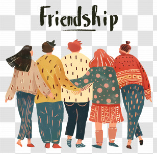 Group Of Friends - Friendship Group Holding Each Other Transparent PNG
