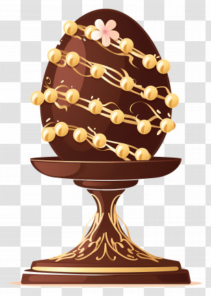 Chocolate Easter Egg - Decorative Chocolate Egg On Stand Transparent PNG