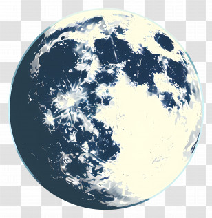 Full Moon - Luminous Full Moon Illustration In Space Transparent PNG