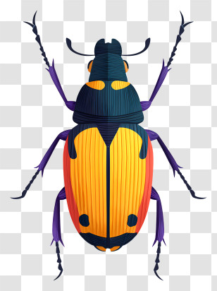 Copris Lunaris Beetle - Colorful Beetle Illustration Transparent PNG