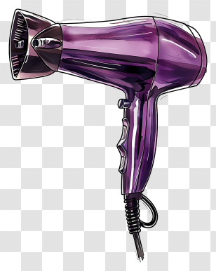 Hair Dryer - Purple Hairdryer Illustration With Stylish Design Transparent PNG
