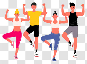 Group Yoga Pose - Group Of People Exercising Together Transparent PNG