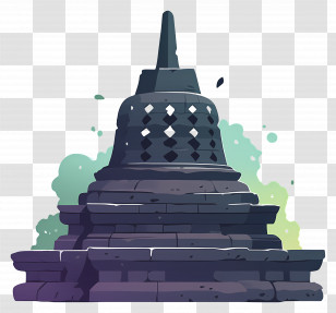 Borobudur - Ancient Stone Stupa Illustration Transparent PNG