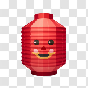 Red Paper Lantern
 - Festive Red Lantern With Smiling Face Transparent PNG