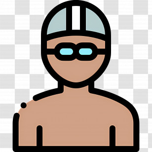 Swimmer - Swimmer With Goggles And Cap Transparent PNG