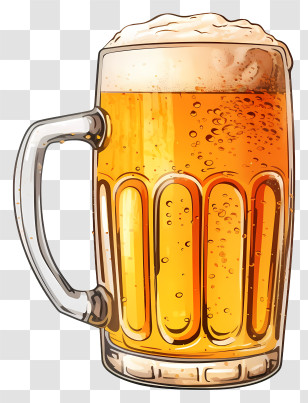 Glass Mug - Illustration Of A Refreshing Frothy Beer Mug Transparent PNG