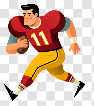 Football Player - Cartoon Football Player In Action Transparent PNG